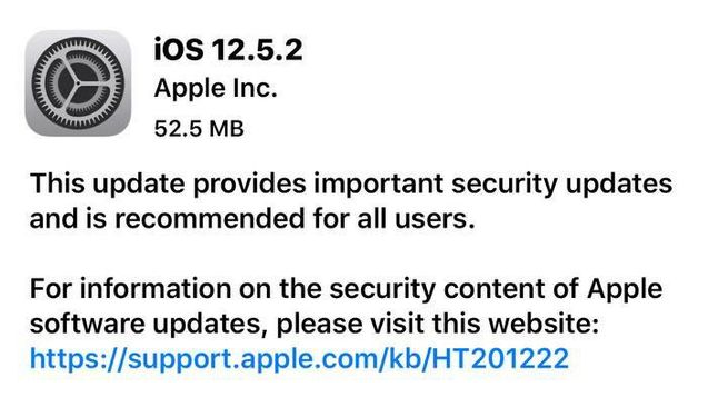 光山苹果手机维修分享iOS12.5.2发布，建议所有老苹果用户安装 